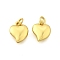 Brass Pendants, Heart Charms, Rack Plating, Lasting Plated, Cadmium Free & Lead Free, with Jump Ring, Real 18K Gold Plated, 9.5x7.5x2.5mm, Hole: 2mm