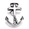 304 Stainless Steel Hook Clasps, For Leather Cord Bracelets Making, Anchor, Antique Silver, 43x31x8.5mm, Hole: 6mm