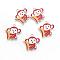 Alloy Enamel Pendants, Monkey Pendants for Kids Jewelry Making, Cadmium Free & Lead Free, Red, 26x25.5x2mm, Hole: 2.5mm