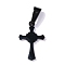 304 Stainless Steel Pendants, Cross, Electrophoresis Black, 19x12.5x1.3mm, Hole: 3.5x7mm