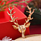 Christmas Theme Alloy Brooch Pin, Golden, Deer