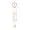 Glass Teardrop & Star Window Hanging Suncatchers, Heart Natural Rose Quartz & Brass Sun & Moon Pendants Decorations Ornaments, 230mm
