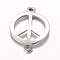 Tarnish Resistant 201 Stainless Steel Links connectors, Peace Sign, Stainless Steel Color, 22x16x1mm, Hole: 1.5mm