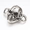 316 Surgical Stainless Steel Links connectors, Skull with Lightning Bolt, Antique Silver, 35.5x45x15mm, Hole: 6x7mm