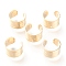 304 Stainless Steel Ear Cuff Findings, with Hole and Star Pattern, Golden, 11x7mm, Hole: 1mm