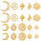 SUNNYCLUE 1 Box 20Pcs 10 Style Tarot Charm 304 Stainless Steel Moon Charms Tarot Card Charm Ouijas Magic Mushroom Star Sun Evil Eye Charm for Jewelry Making Charms DIY Bracelet Necklace Earring Craft