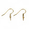 304 Stainless Steel Earring Hooks, Ear Wire, with Vertical Loop, Real 18K Gold Plated, 19~21x18mm, Hole: 2.5mm, Pin: 0.7mm