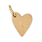 304 Stainless Steel Charms, with Jump Rings, Heart with Letter Charms, Golden, Letter C, 10x8.5x1.5mm, Hole: 4x2.5mm