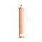 201 Stainless Steel Pendants, Manual Polishing, Rectangle with Heart, Rose Gold, 40x7x1.5mm, Hole: 3mm