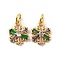 Brass Micro Pave Colorful Cubic Zirconia Pendants, Cadmium Free & Nickel Free & Lead Free, Flower, Real 18K Gold Plated, 13x9.5x3x2.5mm, Hole: 5mm