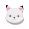 Silicone Focal Beads, Cat, White, 30x31x9mm, Hole: 2.5mm