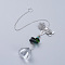 Crystals Chandelier Suncatchers Prisms, Cone Glass Hanging Pendant, with Rhinestone, Bee Iron Links and Cable Chain, Faceted, Platinum, 345x2mm