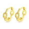 Brass Micro Pave Cubic Zirconia Hoop Earrings for Women, Ring, Real 18K Gold Plated, 16x5mm