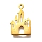 201 Stainless Steel Pendants, Castle Charms, Golden, 17x10.5x1mm, Hole: 1.5mm