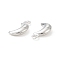 304 Stainless Steel Pendants, Moon, Silver, 16x8x3mm, Hole: 1.3mm