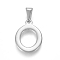 Non-Tarnish 304 Stainless Steel Pendants, Stainless Steel Color, Initial Letter.O, 21x15x1.8mm, Hole: 3x7mm