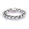 Tarnish Resistant 304 Stainless Steel Curb Chains Bracelets, with Clasps, Stainless Steel Color, 9 inch(23cm), 16x6mm