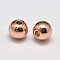Rack Plating Brass Round Spacer Beads, Cadmium Free & Lead Free, Rose Gold, 3mm, Hole: 1mm