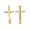 201 Stainless Steel Pendants, Cross, Golden, 21.5x11x0.5mm, Hole: 1.6mm