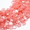 Cherry Quartz Glass Teardrop Beads Strands, Top Drilled Beads, 17x14x3mm, Hole: 1mm, about 25pcs/strand, 16 inch