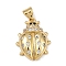 Brass Micro Pave Cubic Zirconia Pendants, Cadmium Free & Lead Free, Insect, Real 18K Gold Plated, 19x15x4mm, Hole: 5x3.5mm