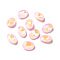Mocha Fluorescent Style Glass Rhinestone Cabochons, Pointed Back, Oval, Light Rose, 18x13x5.5mm
