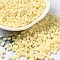 Glass Frosted Seed Beads, Peanut, Light Goldenrod Yellow, 3.5~4x2~2.5x2~2.3mm, Hole: 0.8mm, about 8000pcs/pound