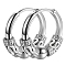 Non-Tarnish 304 Stainless Steel Beaded Hoop Earrings, Dragon Pattern, Stainless Steel Color, 14x2.5mm