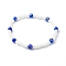 Glass Beads & Handmade Lampwork Beads Stretch Bracelets for Kid, Evil Eye, Blue, Inner Diameter: 2-7/8 inch(7.2cm)