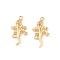 Brass Pendants, Cadmium Free & Nickel Free & Lead Free, Gecko, Real 18K Gold Plated, 17x8.5x2.5mm, Hole: 1mm