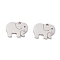 Non-Tarnish 201 Stainless Steel Pendants, Laser Cut, Manual Polishing, Elephant, Stainless Steel Color, 10.5x14x1mm, Hole: 1.5mm