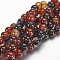 Natural Agate Beads Strands, Dyed, Round, Dark Red, 10mm, Hole: 1mm