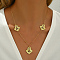 201 Stainless Steel Geometric Hollow Flower Bib Necklaces for Women, Perfect for Gifts and Parties, Golden, 19.69 inch(50cm)