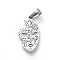 Non-Tarnish 304 Stainless Steel Pendants, Mask, Stainless Steel Color, 23x13x2mm, Hole: 3.5x6mm