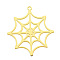 201 Stainless Steel Pendants, Laser Cut, PVD Vacuum Plating, Spider Web, Golden, 32x30x1mm, Hole: 1.6mm