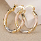 Twist Brass Hoop Earrings, with Iron, Multi-color, 29x23mm