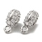 Brass with Cubic Zirconia Pendant Bail, Tube Bails, Cadmium Free & Nickel Free & Lead Free, Flat Round, Platinum, 11x4x8mm, Hole: 1.5mm