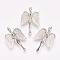 Natural Quartz Crystal Pendants, Rock Crystal Pendants, with Brass Findings, Angel, Platinum, 34x23x8mm, Hole: 3x5mm