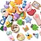 Frosted Resin Decoden Cabochons, Cat Shape/Fish/Donut, Mixed Shapes, Mixed Color, 12~37x10~37.5x4~10mm