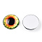 Glass Cabochons, Half Round with Eye, Champagne Yellow, 20x6.5mm