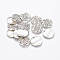 Flat Round Alloy Pendant Rhinestone Settings, Lead Free and Cadmium Free, Antique Silver, 19x1.5mm, Hole: 2mm, Fit for 1mm rhinestone