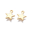 304 Stainless Steel Charms, Star, Real 18K Gold Plated, 10x8.5x1mm, Hole: 1.4mm
