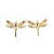 Brass Micro Pave Colorful Cubic Zirconia Pendants, Cadmium Free & Nickel Free & Lead Free, with Jump Ring and Glass, Dragonfly Charms, Real 18K Gold Plated, 35x45x4mm, Hole: 3.5mm