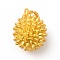 Rack Plating Alloy Pendants with Jump Ring, Durian Charms, Matte Gold Color, 16x11x11mm, Jump Ring: 6x1mm, 4mm Inner Diameter