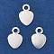 Brass Charms, Cadmium Free & Lead Free, Heart, 11x7x0.5mm, Hole: 1.8mm