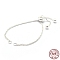 Sterling Silver Chain Bracelet Making, Slider Bracelets Making, Silver, Total Length: 4-3/4 inch(12cm), 0.7mm, Hole: 2mm