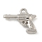Non-Tarnish 304 Stainless Steel Pendants, Pistol Charm, Stainless Steel Color, 15.5x20x4mm, Hole: 2mm