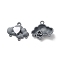 Alloy Chandelier Component Links, Spray Painted, Lead Free & Cadmium Free, Cloud with Heart, Gray, 19x21x4.5mm, Hole: 1.8mm