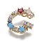 Brass Rhinestone Pendants, with Cubic Zirconia, Letter, Golden, Colorful, Letter.G, 19.5x18x2.5mm, Hole: 2x4mm