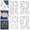 GLOBLELAND 4 Sheets 50Pcs Retro Corner Water Soluble Hand Sewing Stabilizers for Fabric 11.6x8.2 Inch Embroidery Stitch Practice Embroidery Patterns Transfers for Embroidery Beginners Lovers